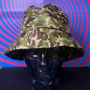 Unisex Camouflage Reversible Bucket Hat Fisherman Cap One Size Green